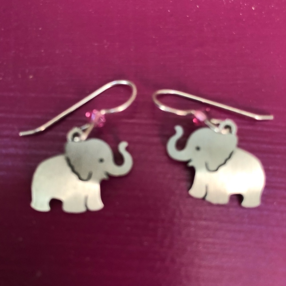 Sterling silver elephant earrings